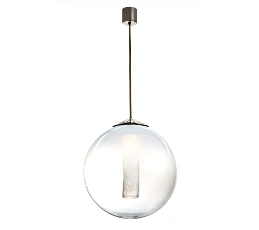 obrazek 1 Włoska duża lampa sufitowa ze szkła Murano z cylindrem „pulegoso” w środku - Il Paralume Marina