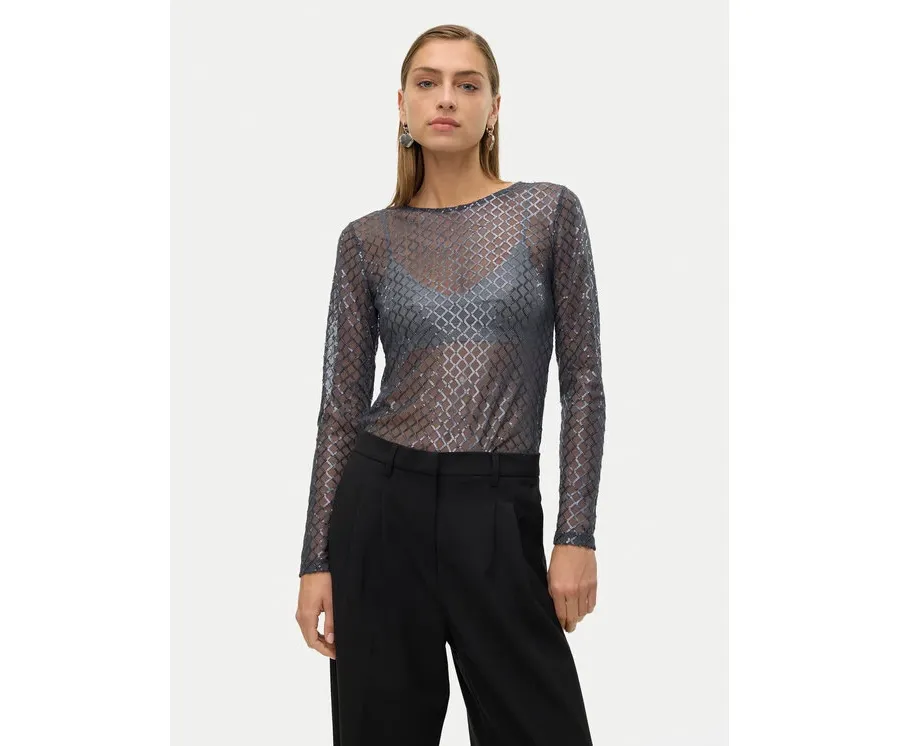 obrazek 1 Vero Moda Bluzka Safina 10317016 Szary Regular Fit