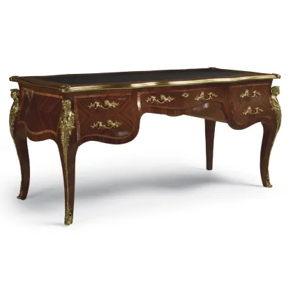 Picture Baroque desk with brass friezes