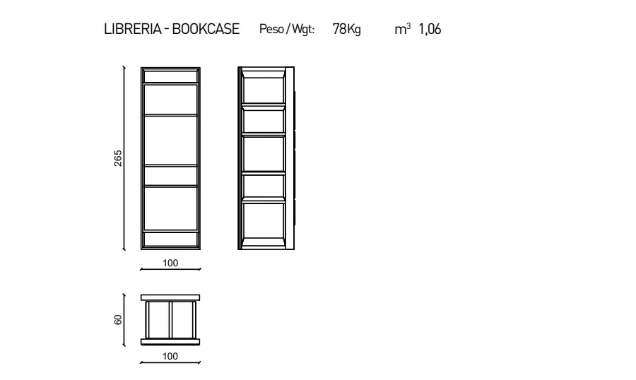 obrazek 4 Włoska boiseria - stylowy panel z regałem na książki z możliwością oświetlenia - Ulivi Salotti