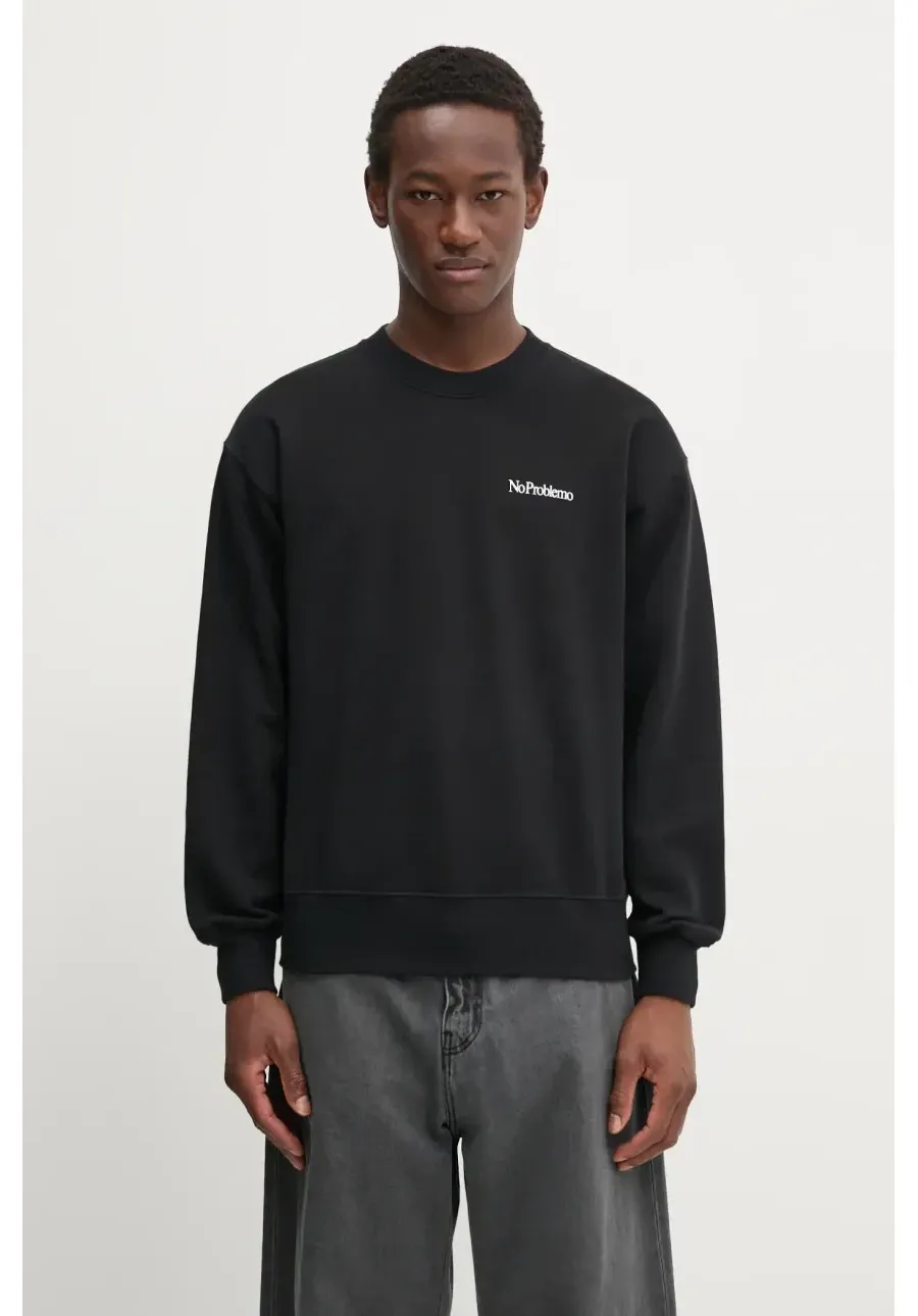 obrazek 1 No Problemo bluza bawełniana Mini Problemo Crew Neck Sweat kolor czarny z nadrukiem NP20009.02