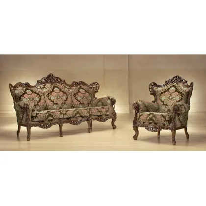 Zdjęcie Wyjątkowa sofa i fotel w stylu barokowym do salonu – Morello Gianpaolo