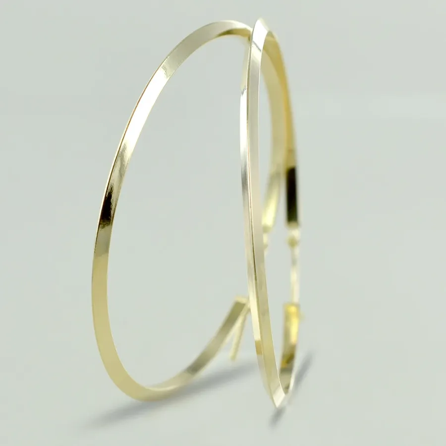 obrazek 3 Duże włoskie kolczyki koła z żółtego złota