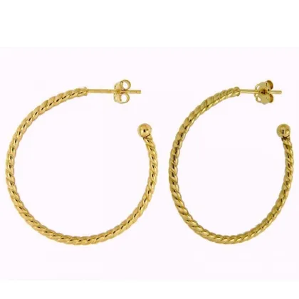Zdjęcie Włoskie złote kolczyki z pięknym splotem 30 mm