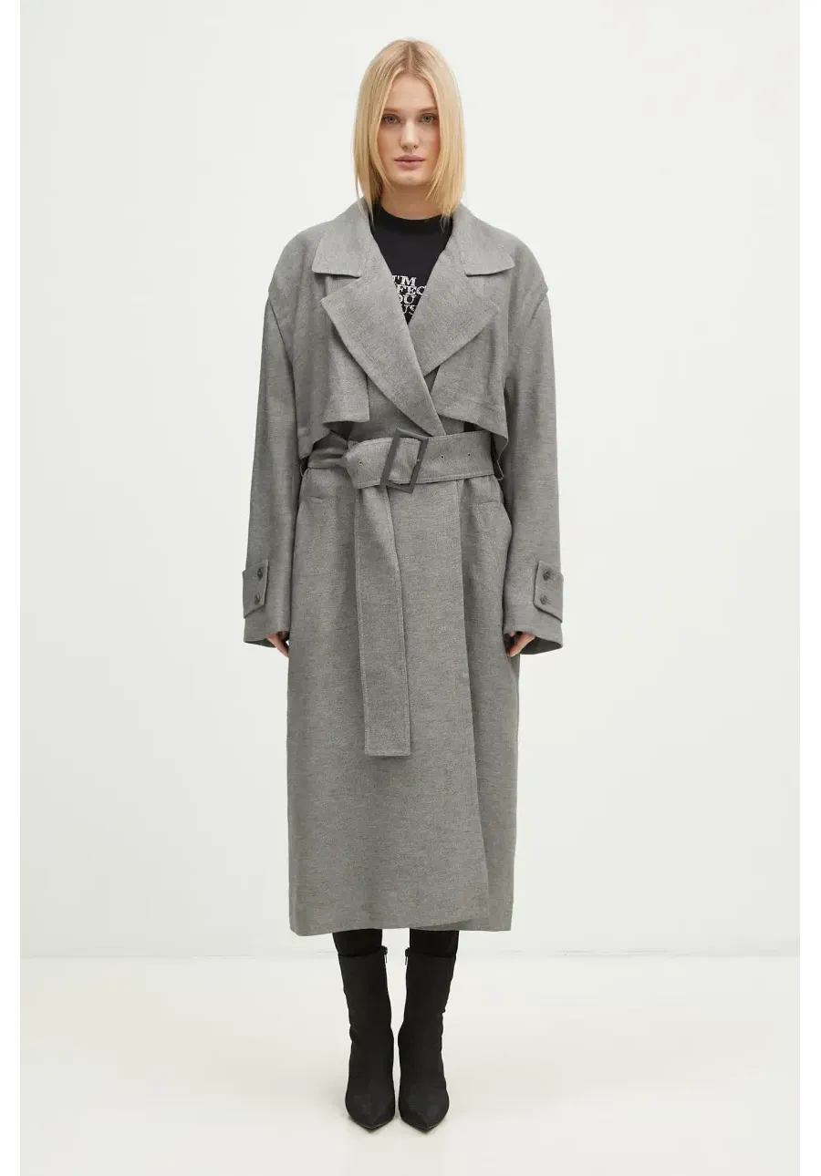 obrazek 1 JW Anderson trencz Longline Trench Coat damski kolor szary przejściowy oversize CO0310.PG1640.929