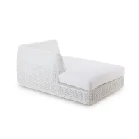 Zdjęcie Stylowy prawy moduł wypoczynkowy w kolorze białym bez poduszki do ogrodu i na taras