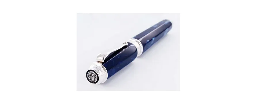 obrazek 1 Blue Celluloid Pióro Kulkowe Emblema Montegrappa