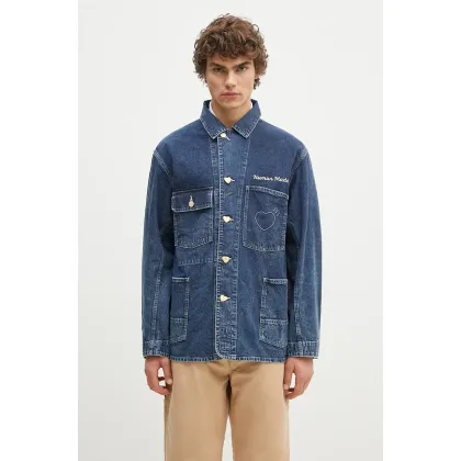 Zdjęcie Human Made kurtka jeansowa Denim Coverall Jacket męska kolor granatowy przejściowa HM28JK002
