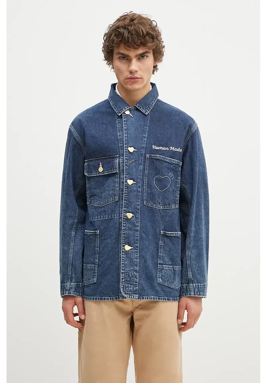 obrazek 1 Human Made kurtka jeansowa Denim Coverall Jacket męska kolor granatowy przejściowa HM28JK002