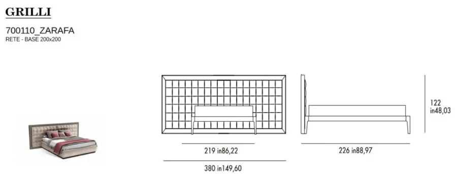 obrazek 7 Fantastyczne łóżko sypialniane Zarafa od włoskiego producenta