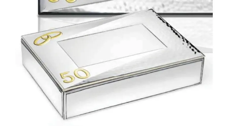 obrazek 1 Ekskluzywne srebrne pudełko 10х15х4 cm na 50 rocznicę ślubu