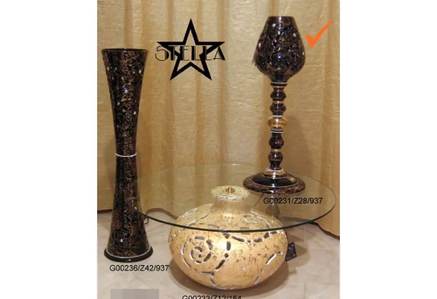 obrazek 1 Elegancka ceramiczna lampa z czarno-złotymi otworami z kryształkami Swarovskiego