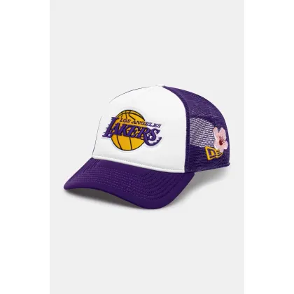 Zdjęcie New Era czapka z daszkiem NBA Flower Trucker Lakers kolor fioletowy z aplikacją 60595278
