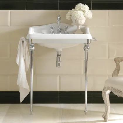 Zdjęcie Luksusowa konsola Dandy z umywalką LA01 i wieszakiem na ręczniki – 3SC