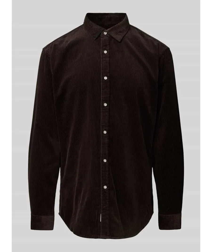 obrazek 1 Koszula sztruksowa o kroju tailored fit z kołnierzykiem typu kent