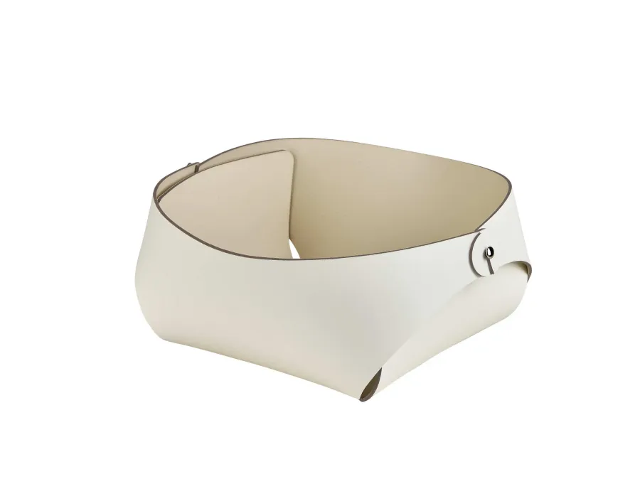 obrazek 1 Elegancki biały skórzany koszyk w rozmiarze 15x15xH7 cm