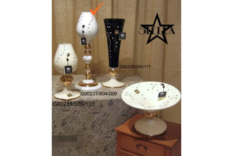 obrazek 1 Gustowny ceramiczny wazon z białego złota z kryształkami Swarovskiego