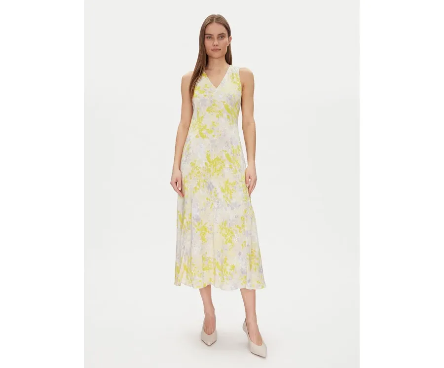 obrazek 1 Calvin Klein Sukienka letnia Print Abstract Ecovero Vn Dress LV044B059G Żółty Regular Fit