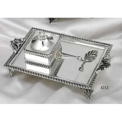 Picture Silver Italian Inkwell
