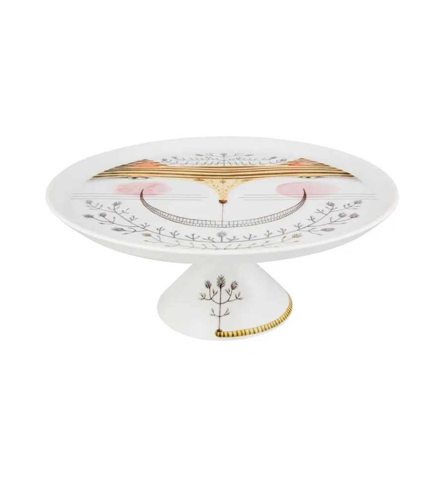 obrazek 2 Porcelanowa patera na ciasto z dużą nóżką z ozdobnym motywem - Vista Alegre