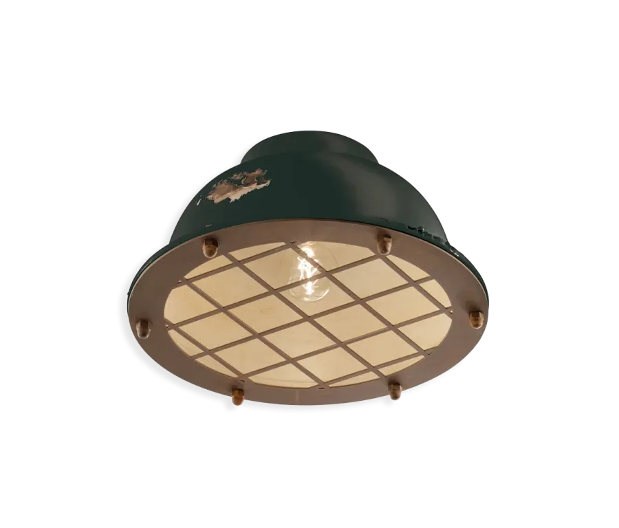 obrazek 7 Wyjątkowa włoska lampa sufitowa-plafoniera Industrial w stylu retro