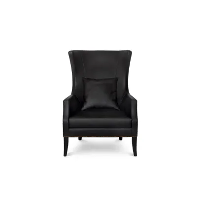 Zdjęcie Skórzany czarny fotel do salonu z Portugalii