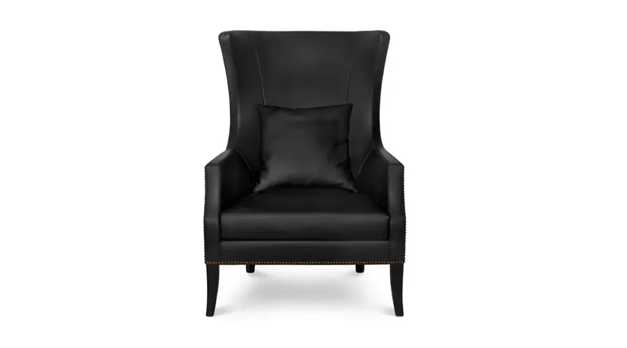 obrazek 1 Skórzany czarny fotel do salonu z Portugalii