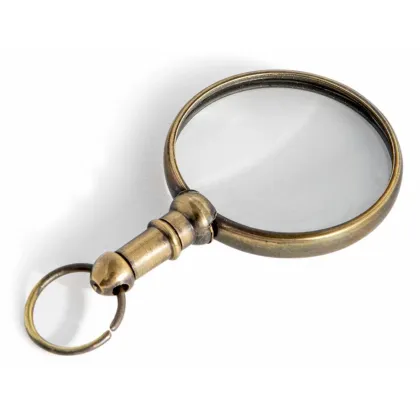 Zdjęcie Mała mosiężna lupa, szkło powiększające