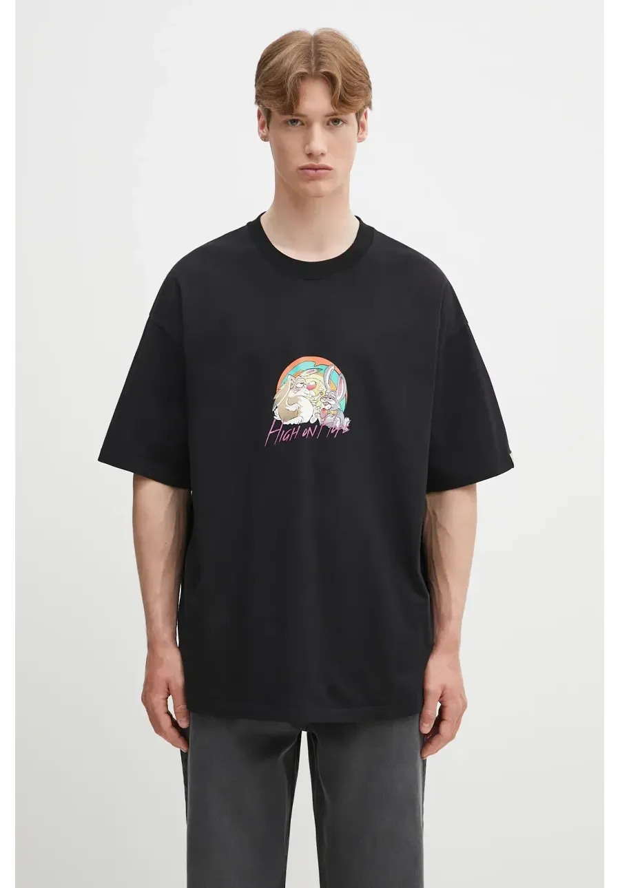 obrazek 1 Martine Rose t-shirt bawełniany Oversized męski kolor czarny z nadrukiem 621JE03001H