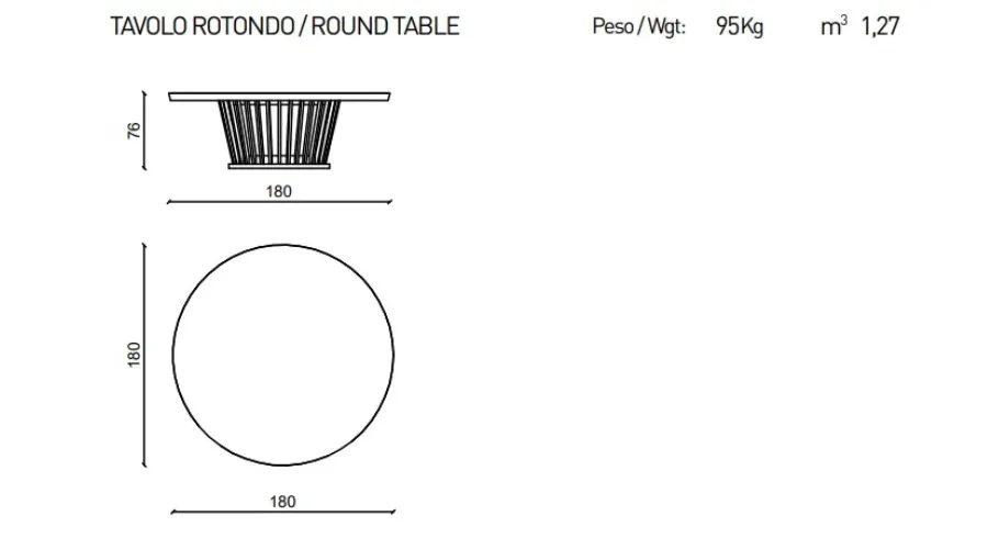 obrazek 3 Okrągły stół z litego orzecha z drewnianą lub skórzaną krawędzią - Ulivi Salotti