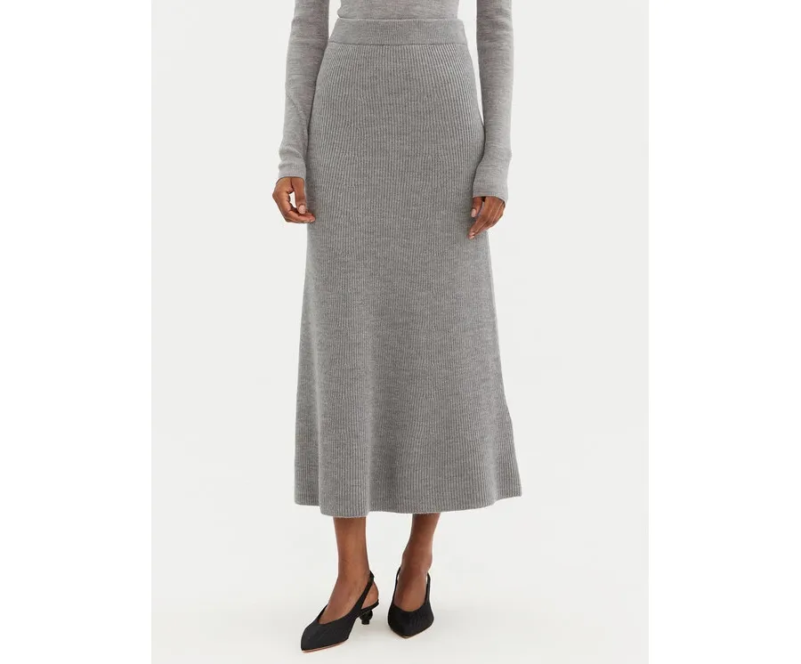 obrazek 1 Max Mara Leisure Spódnica midi Agile 2426306028 Szary Regular Fit