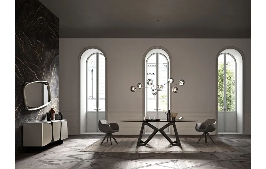 obrazek 4 Designerskie lustro do jadalni lub salonu z drewnianą ramą