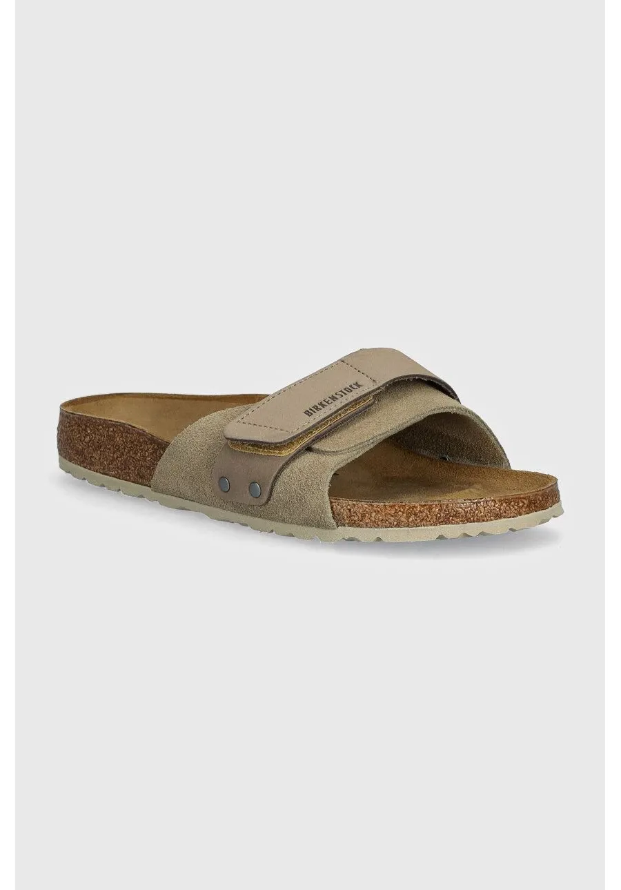 obrazek 1 Birkenstock klapki zamszowe Oita damskie kolor beżowy 1028056