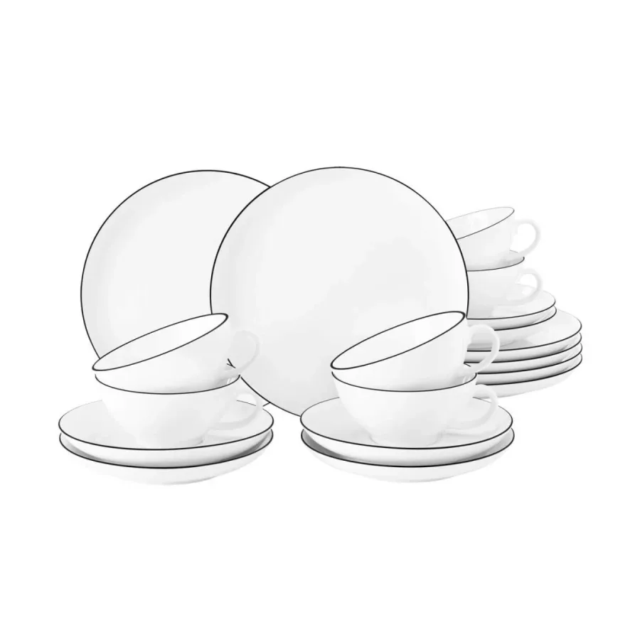 obrazek 1 Stylowy okrągły 18-elementowy serwis do herbaty z porcelany w stylu nowoczesnym - Seltmann Weiden