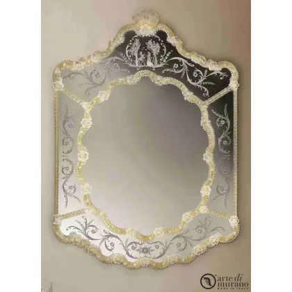 Zdjęcie Designerskie lustro weneckie ze szkła Murano