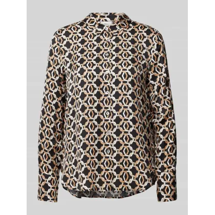 Zdjęcie Bluzka o kroju regular fit z długim rękawem, wzorem na całej powierzchni i zaszewkami