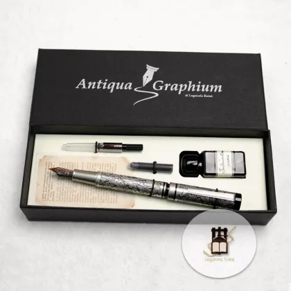 Picture Fountain pen with flowers Legatoria Koine set