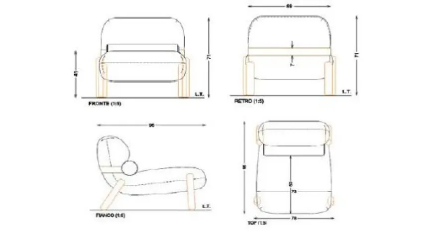 obrazek 4 Minimalistyczny włoski fotel do wyjątkowego salonu