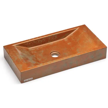 Zdjęcie Wyjątkowa umywalka 60 cm SIRIUS BASIC – SMOKED METAL, zielony i miedziany, lakier półmatowy