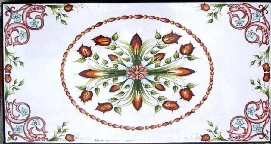 obrazek 1 Blat ogrodowy z lawy zdobiony pięknym ozdobnym motywem – Ceramiche Valchida