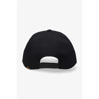 Zdjęcie Alpha Industries czapka z daszkiem bawełniana kolor czarny z nadrukiem 126912.682-CZARNY
