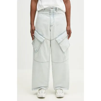 Zdjęcie Marcelo Burlon jeansy bawełniane Bleach Denim Wide Cargo Light Blue No Co męskie CMYB003S25DEN0014000