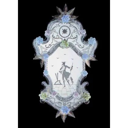 Zdjęcie Designerskie lustro w typie weneckim ze szkła Murano