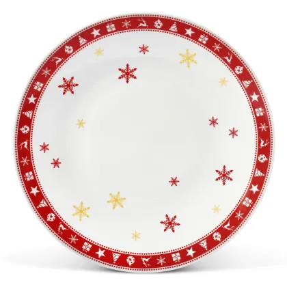 Zdjęcie Elegancki płaski okrągły talerz ze świątecznej kolekcji – Leander