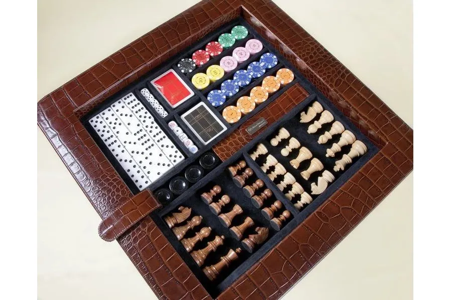 obrazek 1 Wielozadaniowy stół do kilku gier - domino, szachy, poker, backgammon