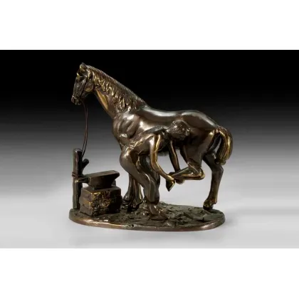 Zdjęcie Kowal z koniem - wyjątkowa figura na prezent