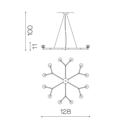 Zdjęcie Żyrandol w stylu art deco wykonany w wykończeniu niklem - Il Paralume Marina