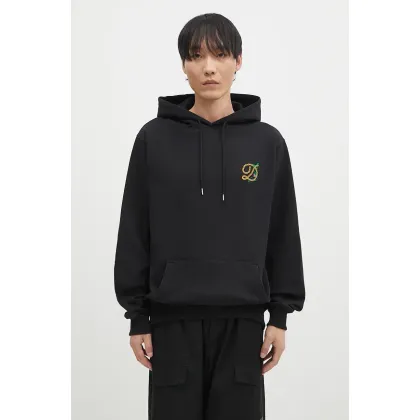 Zdjęcie Drôle de Monsieur bluza bawełniana Le Hoodie D Raisin męska kolor czarny z kapturem z aplikacją E-HO170-CO127-BL