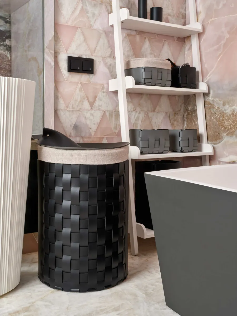 obrazek 4 Wysoka torba tekstylna Ø40xH57 cm do kosza