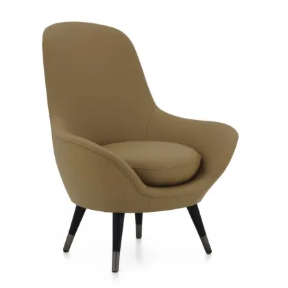 Zdjęcie Wygodny fotel w nowoczesnym stylu w kolorze musztardowym - Sevensedie